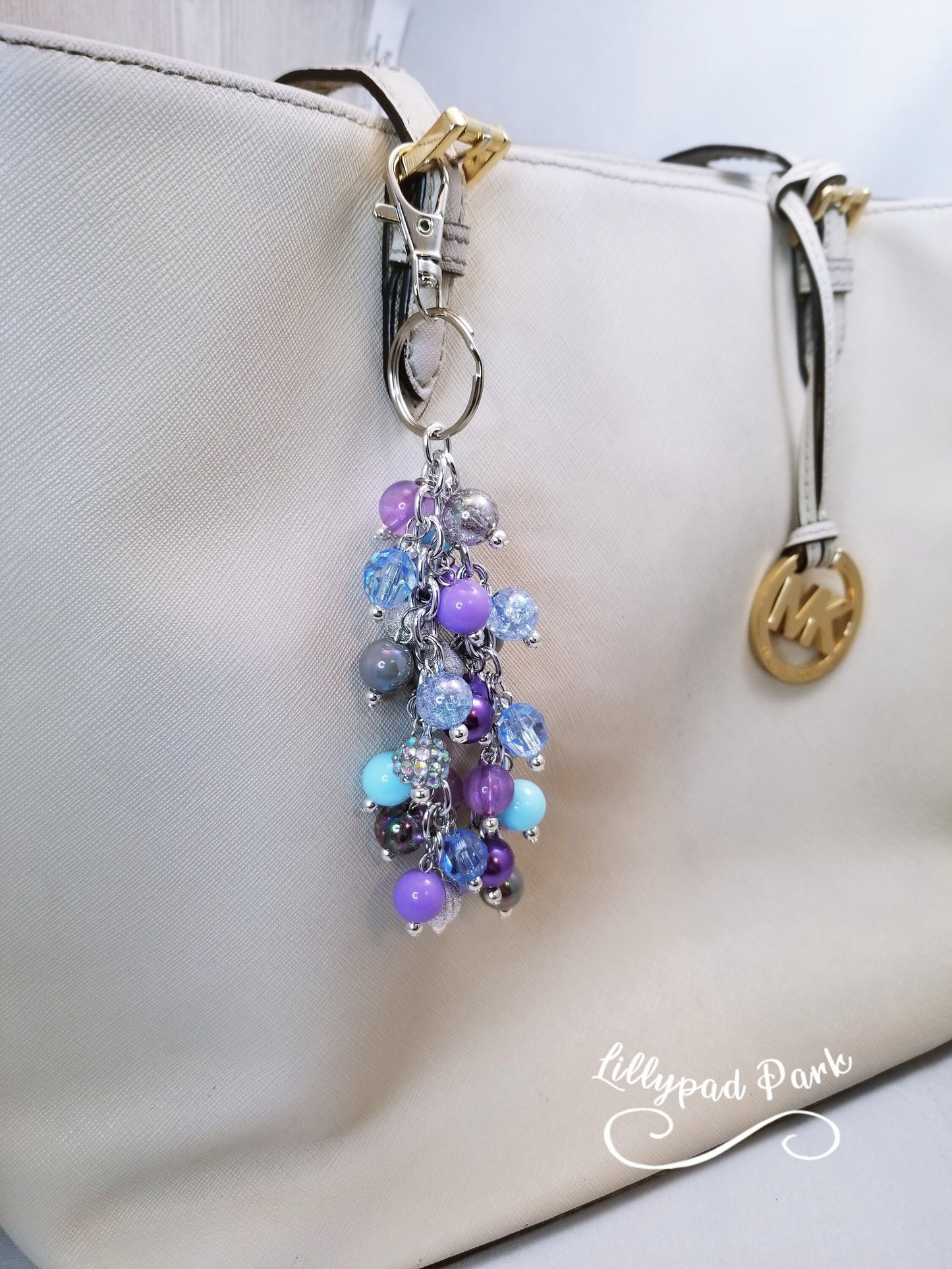 Handmade Beaded Purse Charm or Bag Charm that dangles like a keychain