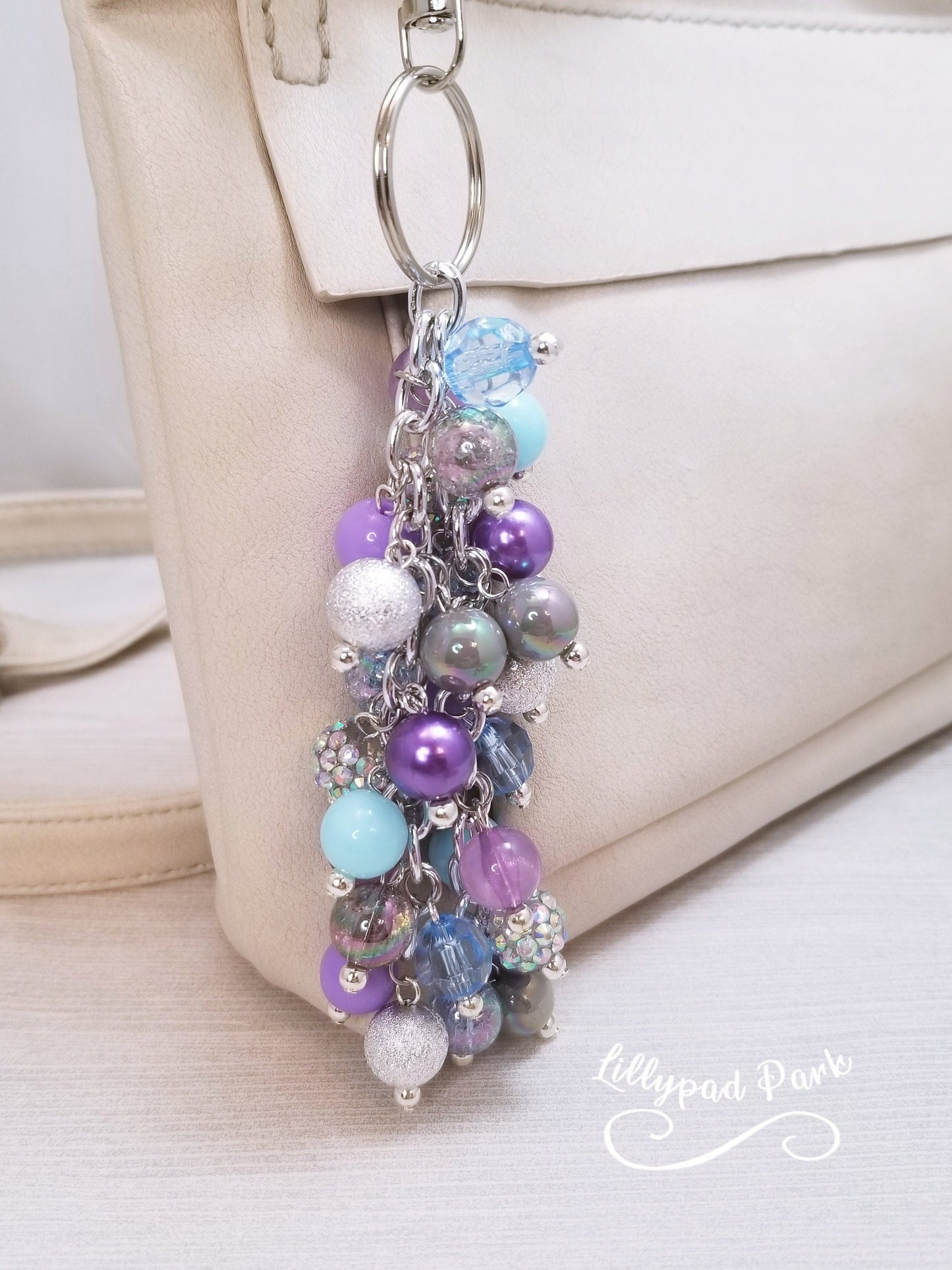 Handmade Beaded Purse Charm or Bag Charm that dangles like a keychain