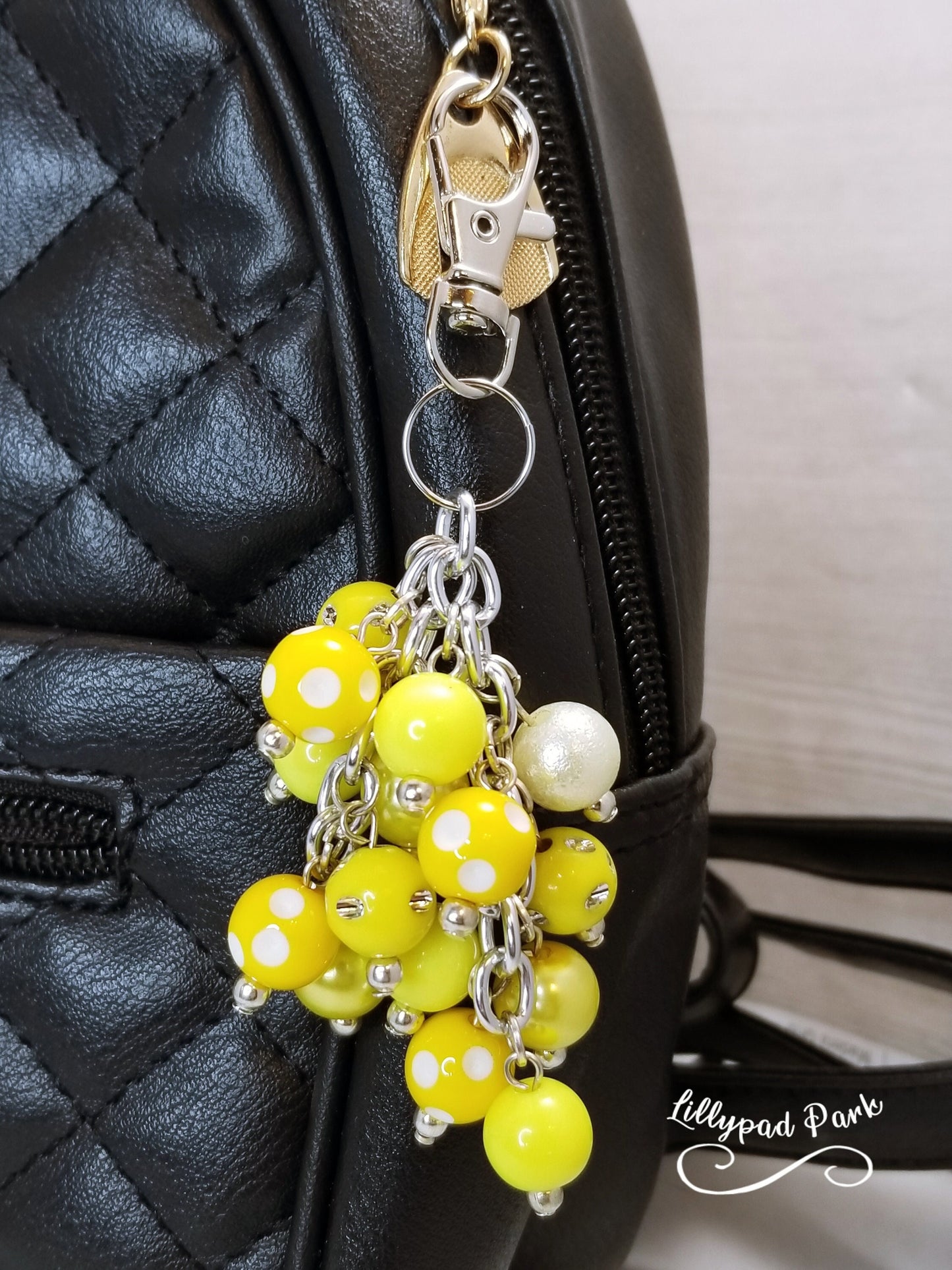 Handmade Beaded Mini Purse Charm or Bag Charm that dangles like a keychain