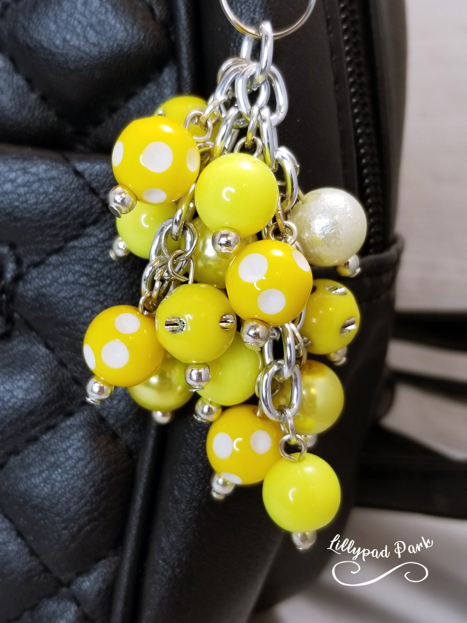 Handmade Beaded Mini Purse Charm or Bag Charm that dangles like a keychain