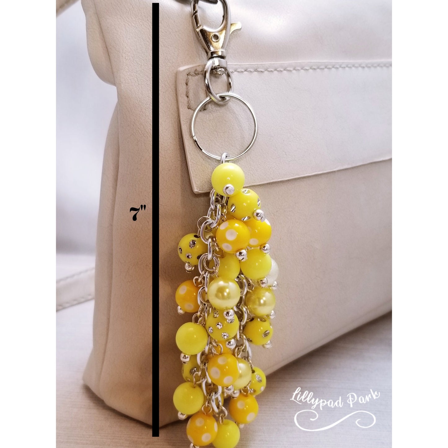 Handmade Beaded Purse Charm or Bag Charm that dangles like a keychain