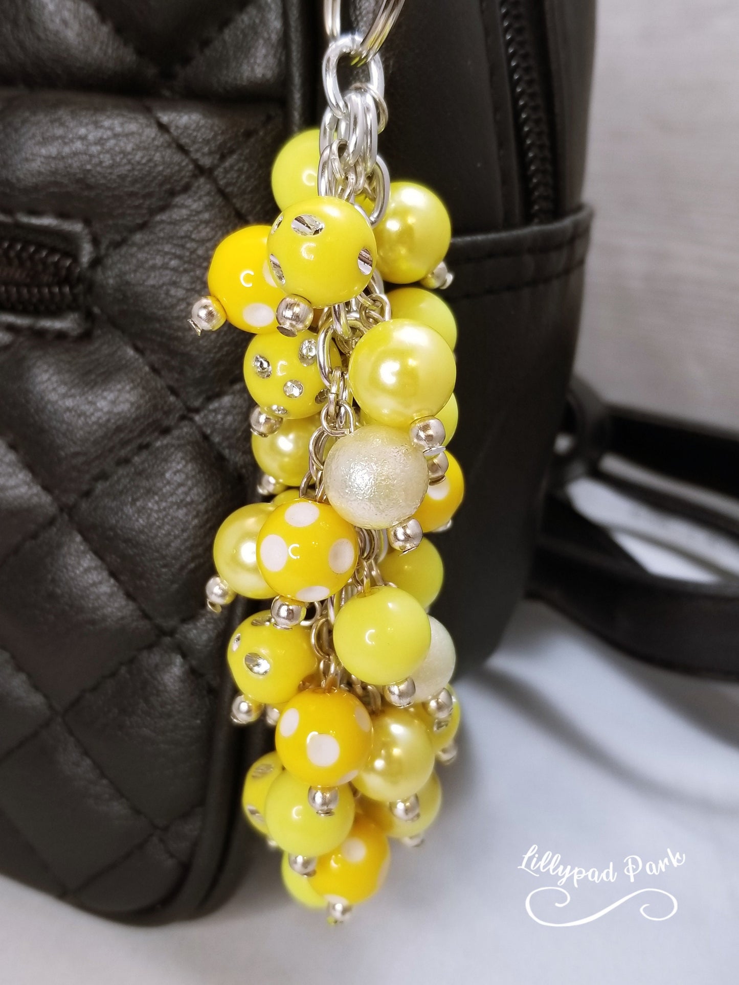 Handmade Beaded Purse Charm or Bag Charm that dangles like a keychain