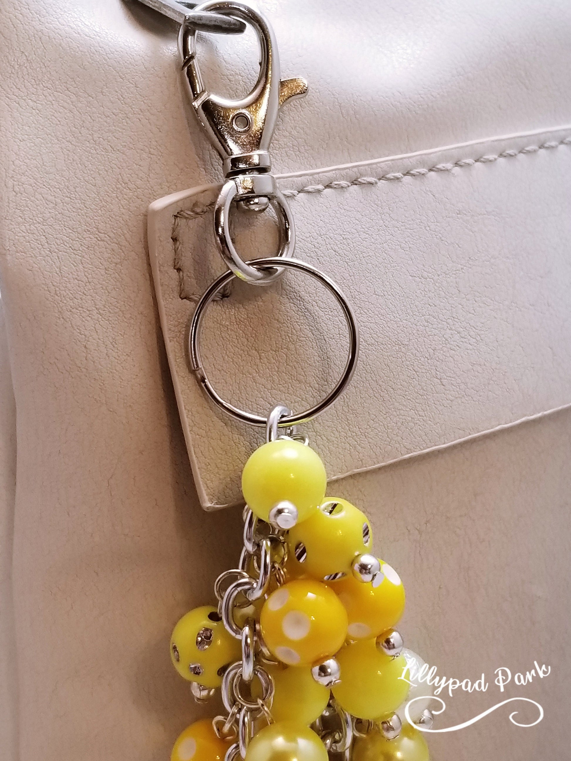 Handmade Beaded Purse Charm or Bag Charm that dangles like a keychain