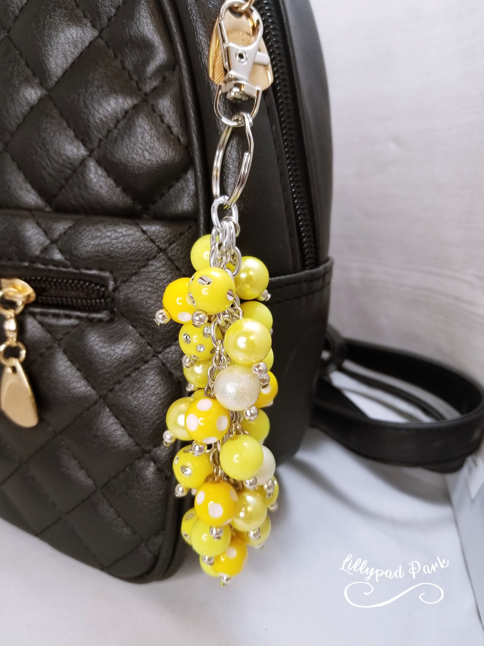 Handmade Beaded Purse Charm or Bag Charm that dangles like a keychain