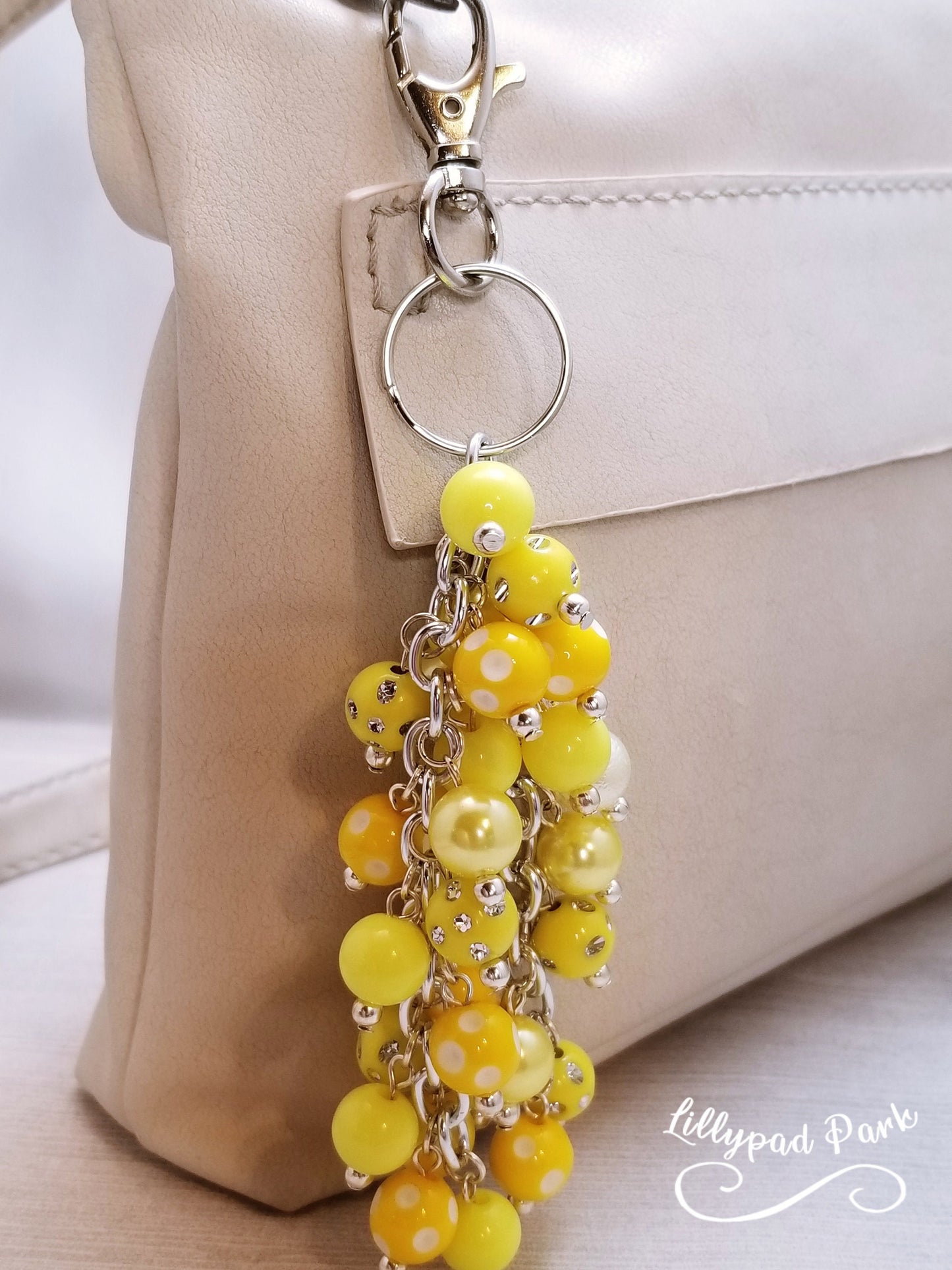 Handmade Beaded Purse Charm or Bag Charm that dangles like a keychain