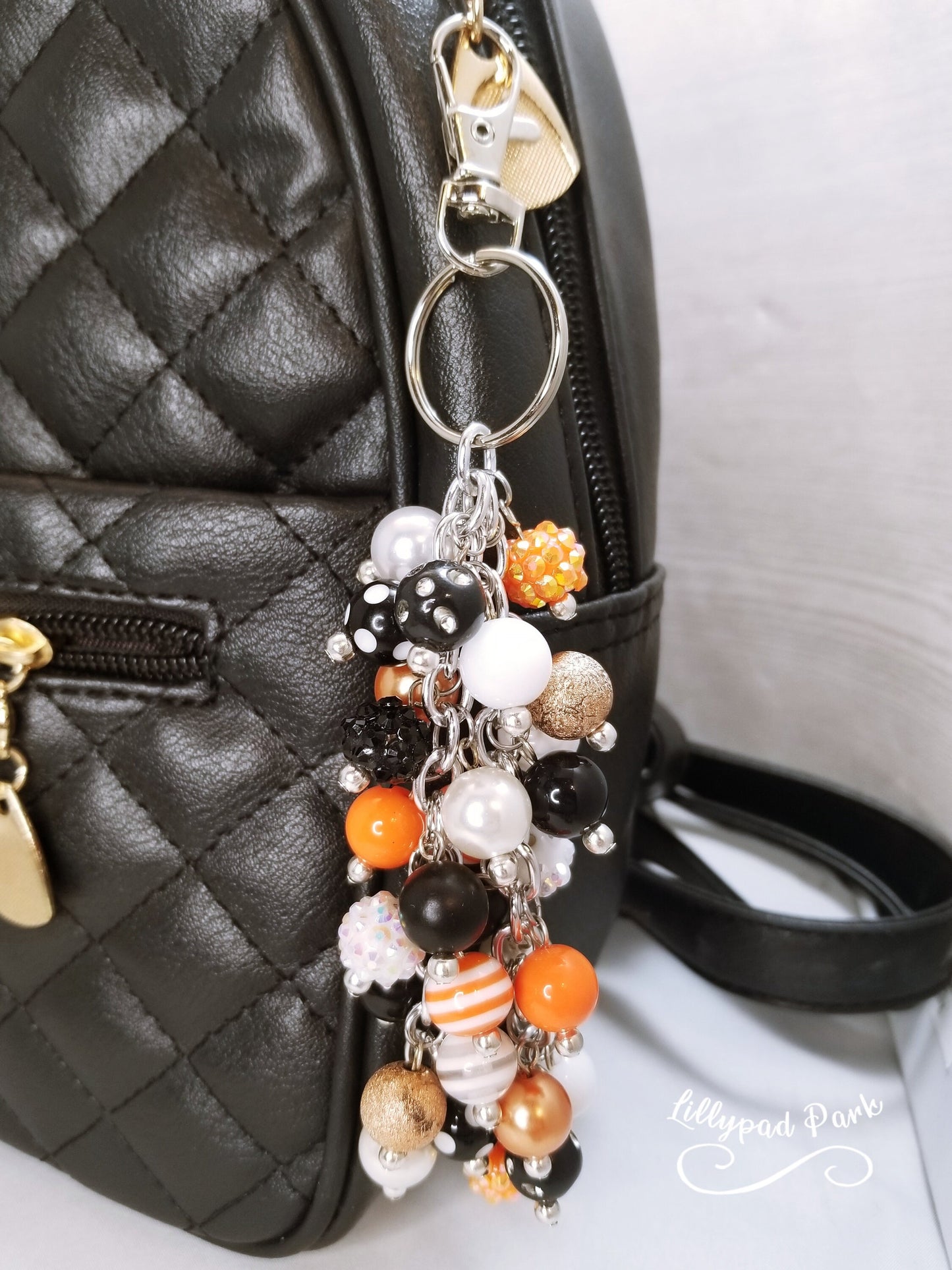 Handmade Beaded Purse Charm or Bag Charm that dangles like a keychain