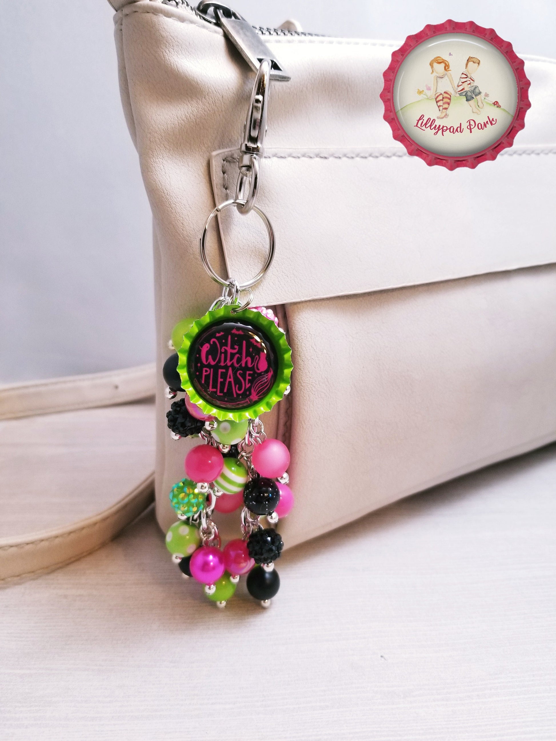 Handmade Beaded Purse Charm or Bag Charm that dangles like a keychain