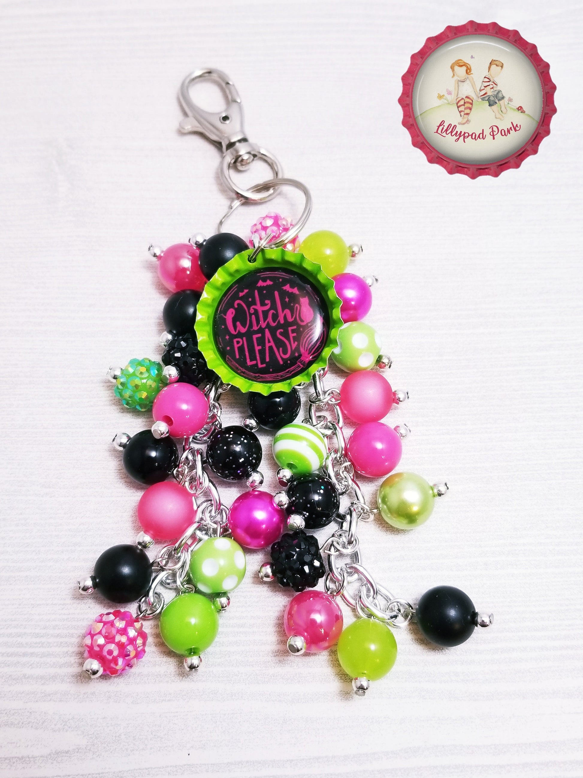 Handmade Beaded Purse Charm or Bag Charm that dangles like a keychain