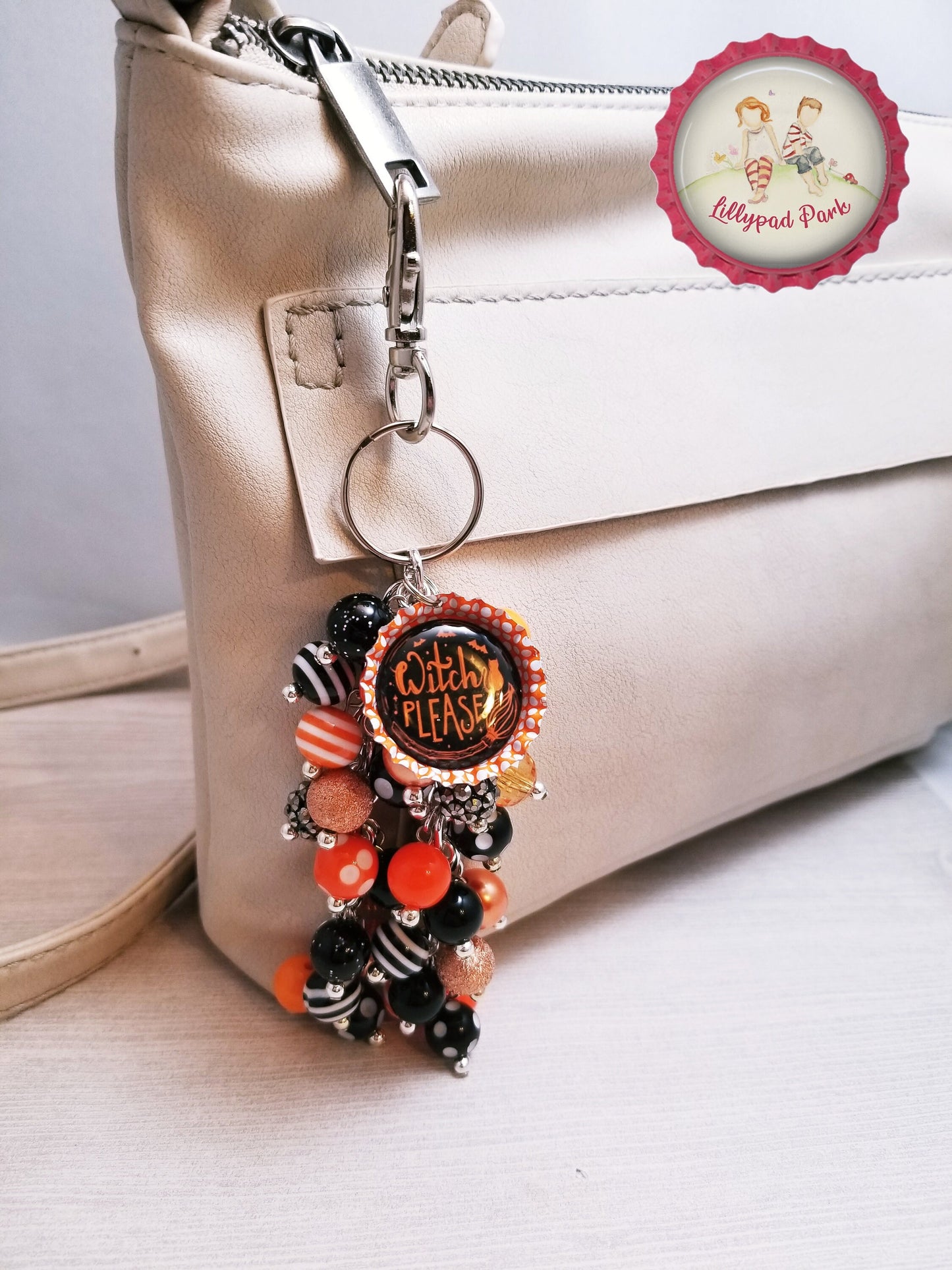 Handmade Beaded Purse Charm or Bag Charm that dangles like a keychain