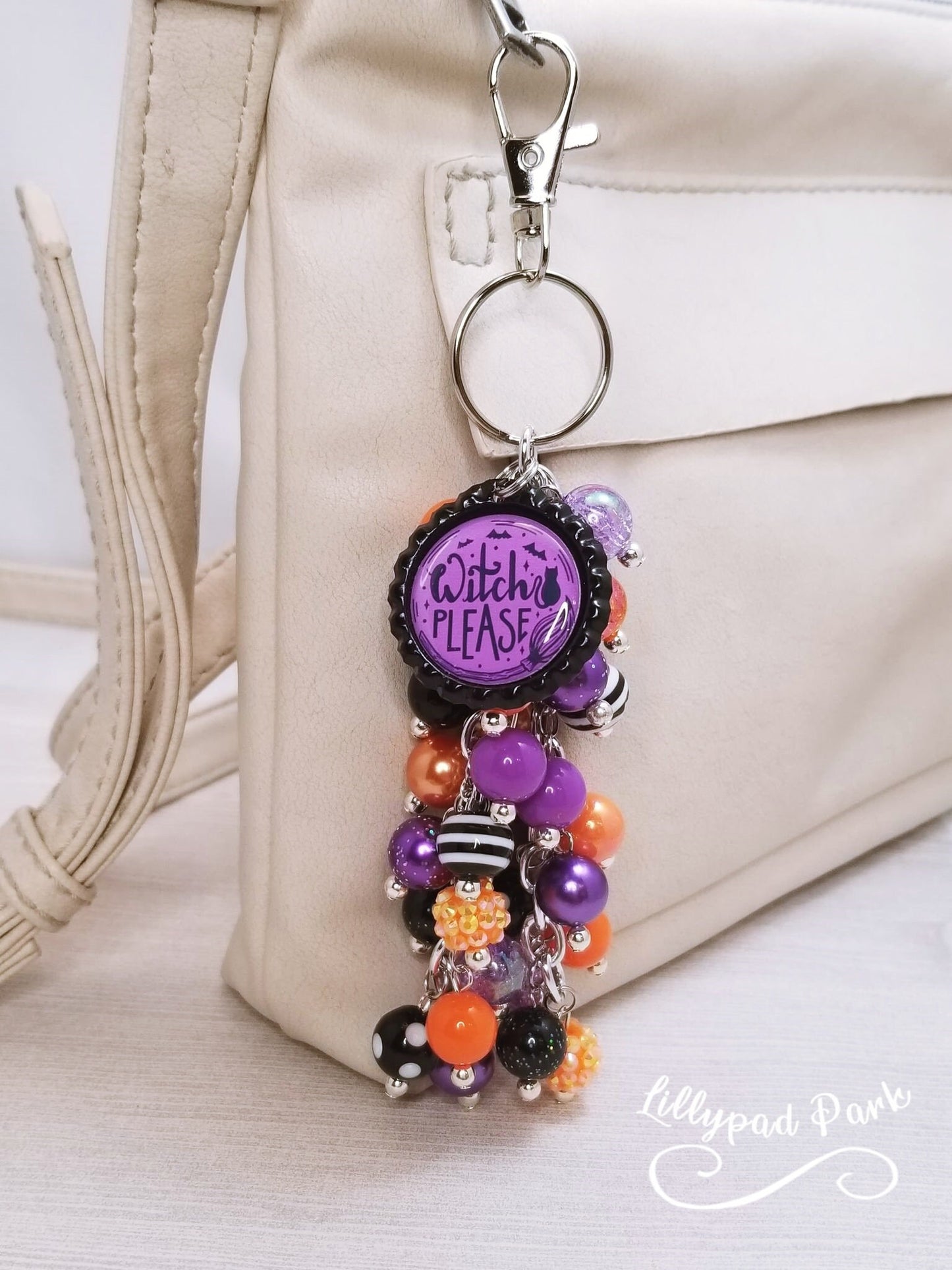 Handmade Beaded Purse Charm or Bag Charm that dangles like a keychain