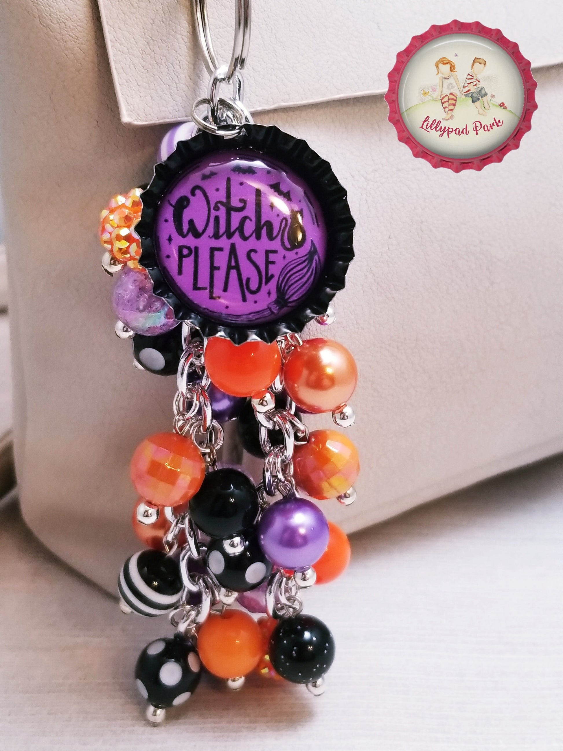 Handmade Beaded Purse Charm or Bag Charm that dangles like a keychain