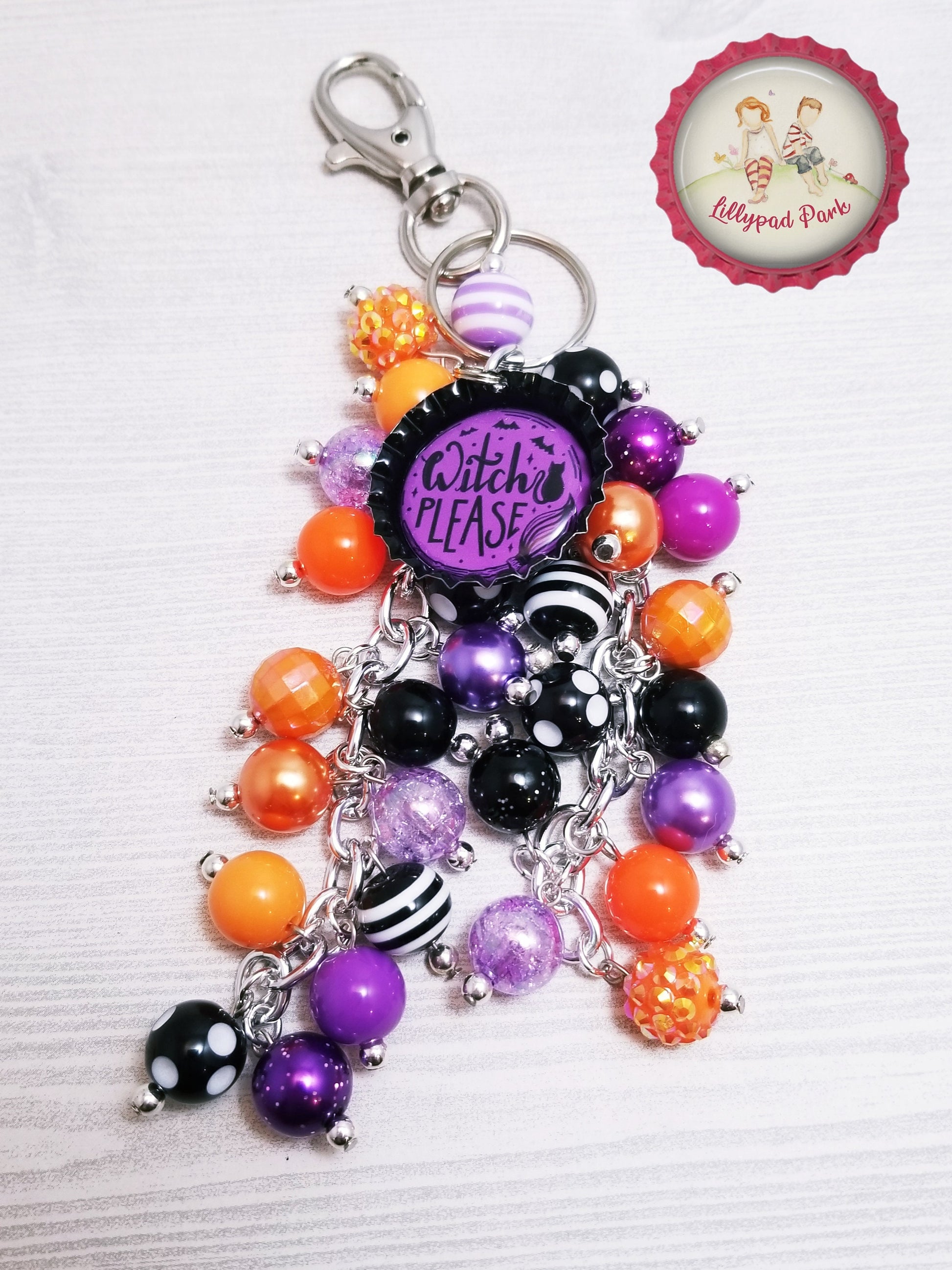 Handmade Beaded Purse Charm or Bag Charm that dangles like a keychain