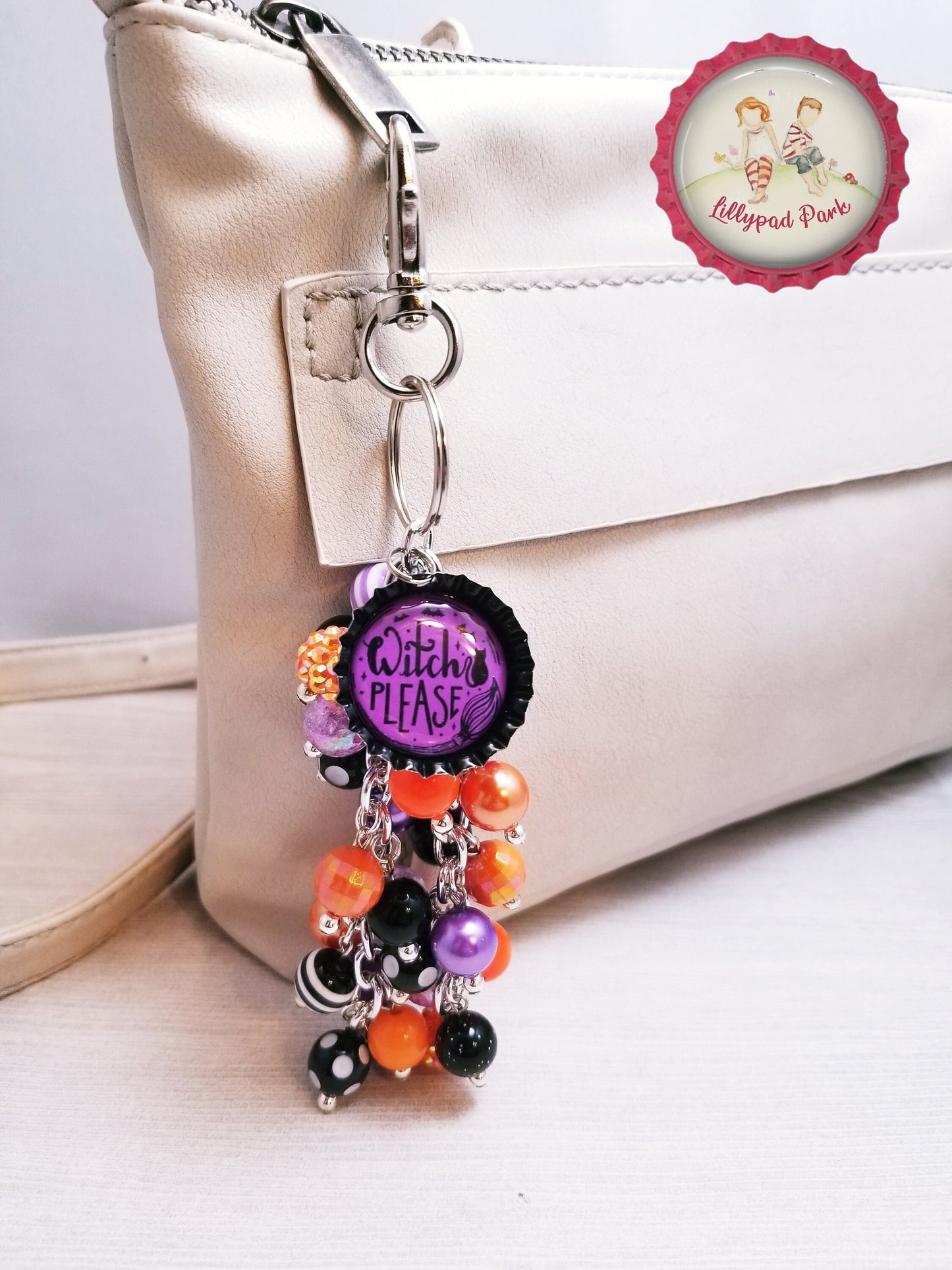 Handmade Beaded Purse Charm or Bag Charm that dangles like a keychain