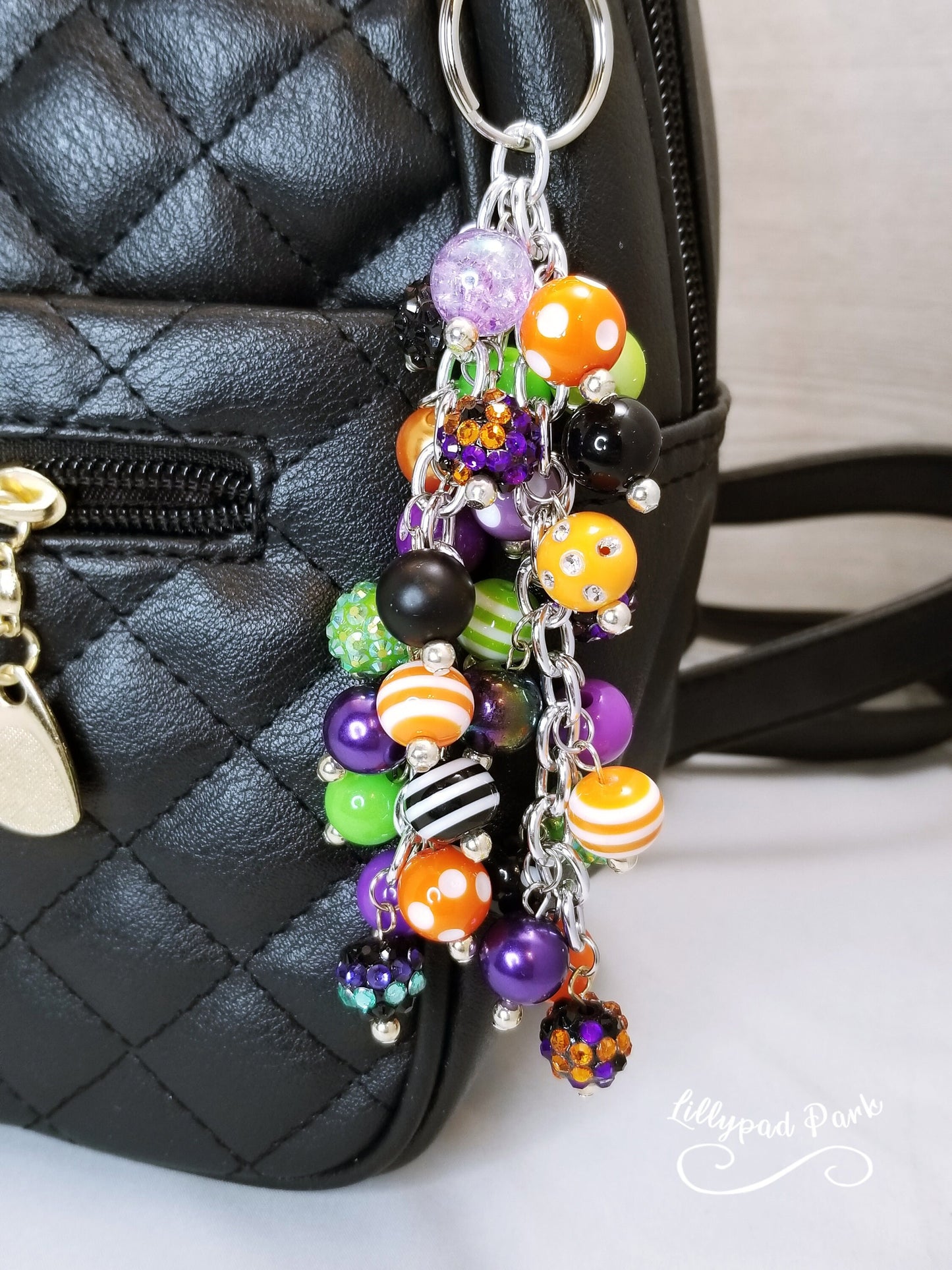 Handmade Beaded Purse Charm or Bag Charm that dangles like a keychain