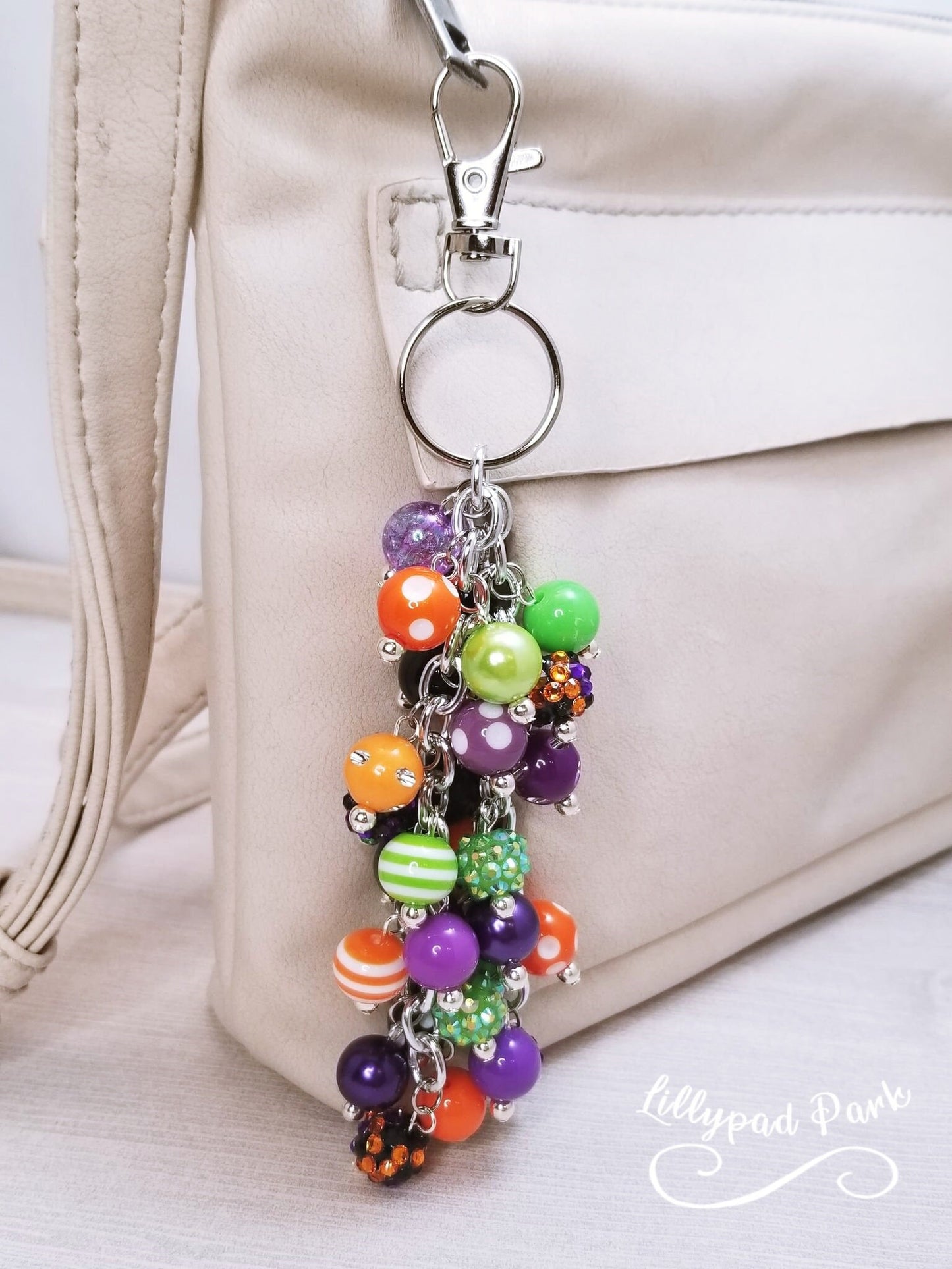 Handmade Beaded Purse Charm or Bag Charm that dangles like a keychain